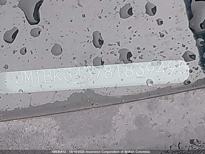 2008 Mazda 3 Hatchback VIN: JM1BK343781839495 Lot: 40030412