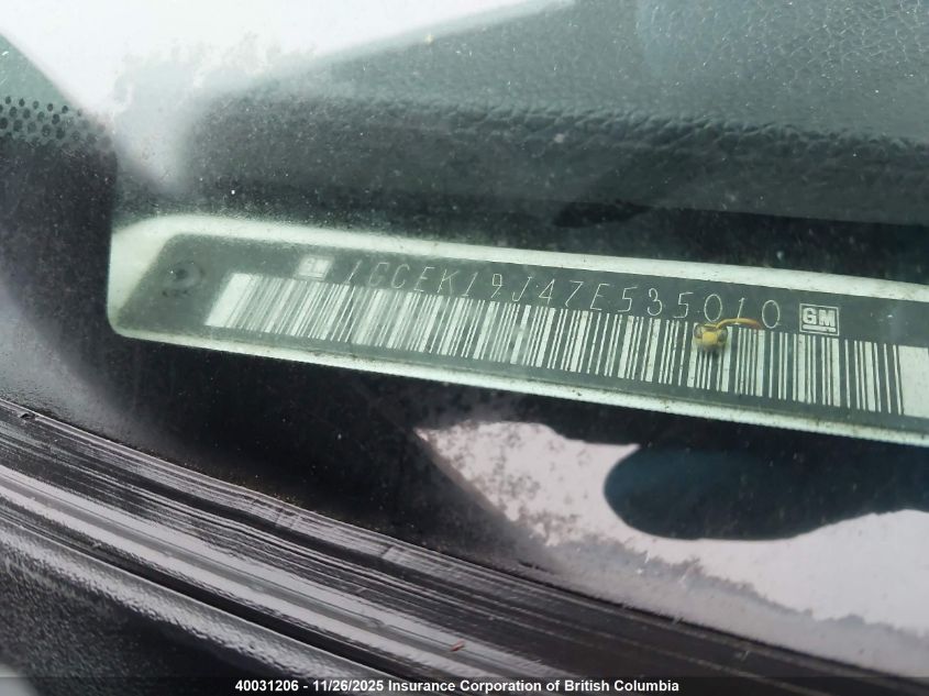 2007 Chevrolet Silverado K1500 VIN: 1GCEK19J47E535010 Lot: 40031206