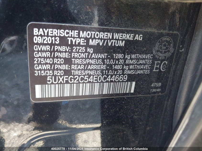 5UXFG2C54E0C44669 2014 BMW X6 photo no. 9