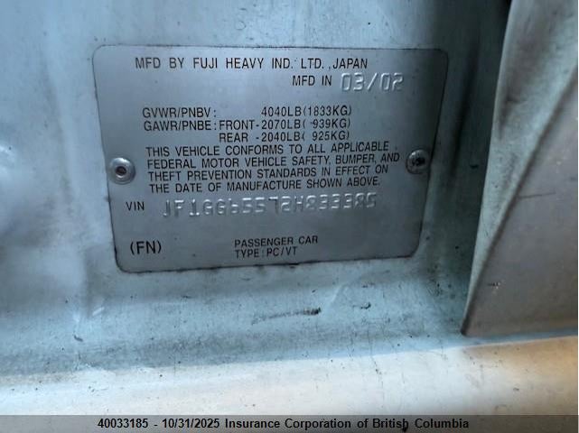 JF1GG65572H833385 2002 SUBARU IMPREZA photo no. 12