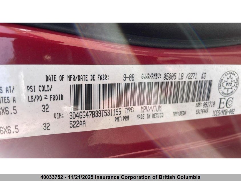 3D4GG47B39T531155 2009 DODGE JOURNEY photo no. 9