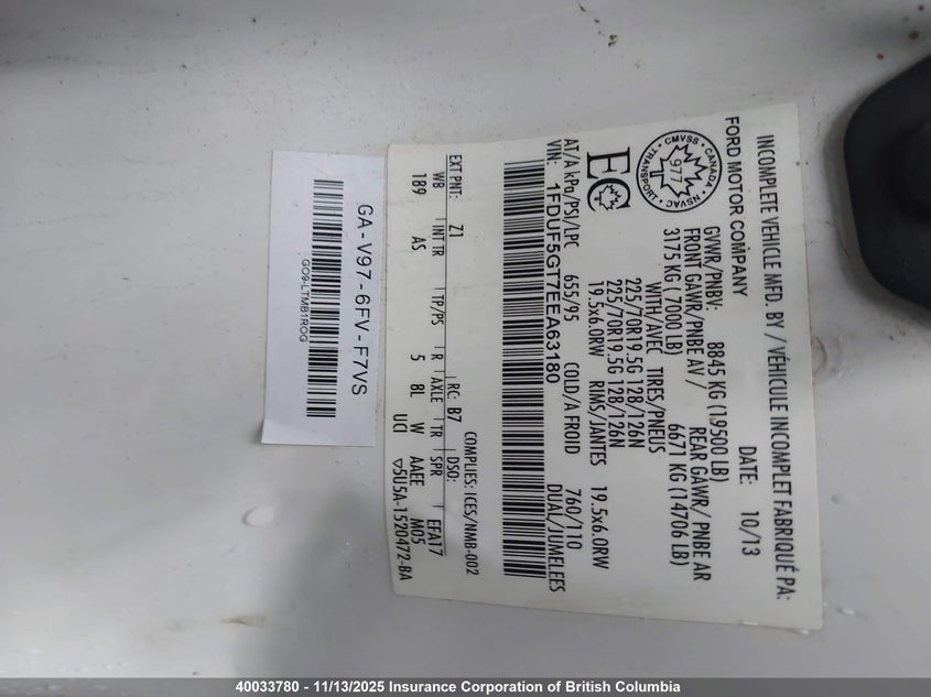 1FDUF5GT7EEA63180 2014 FORD F550 photo no. 9