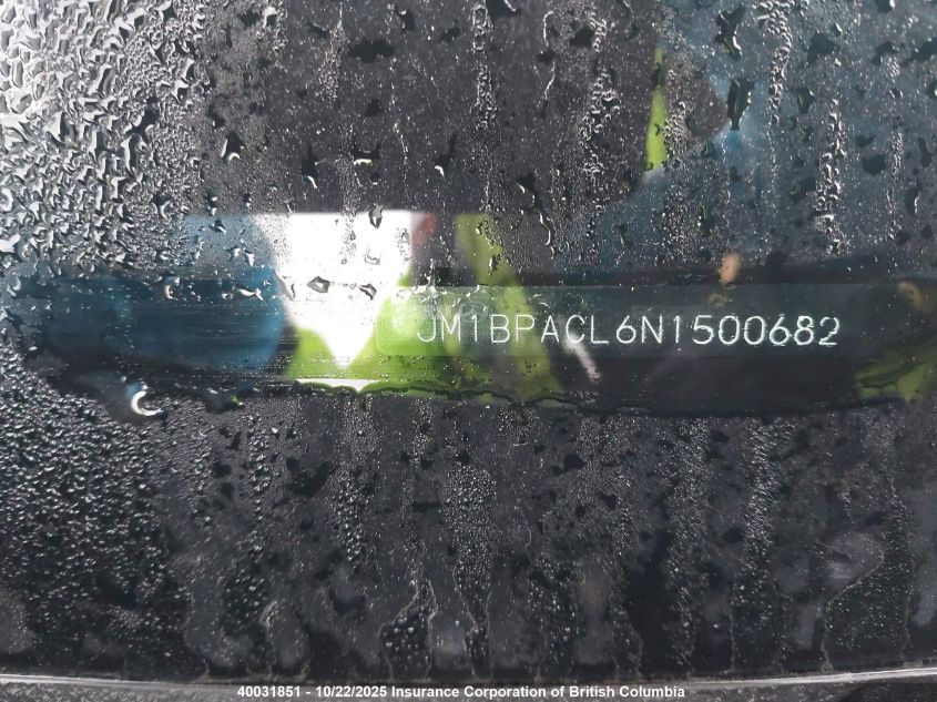 2022 Mazda 3 Preferred VIN: JM1BPACL6N1500682 Lot: 40031851