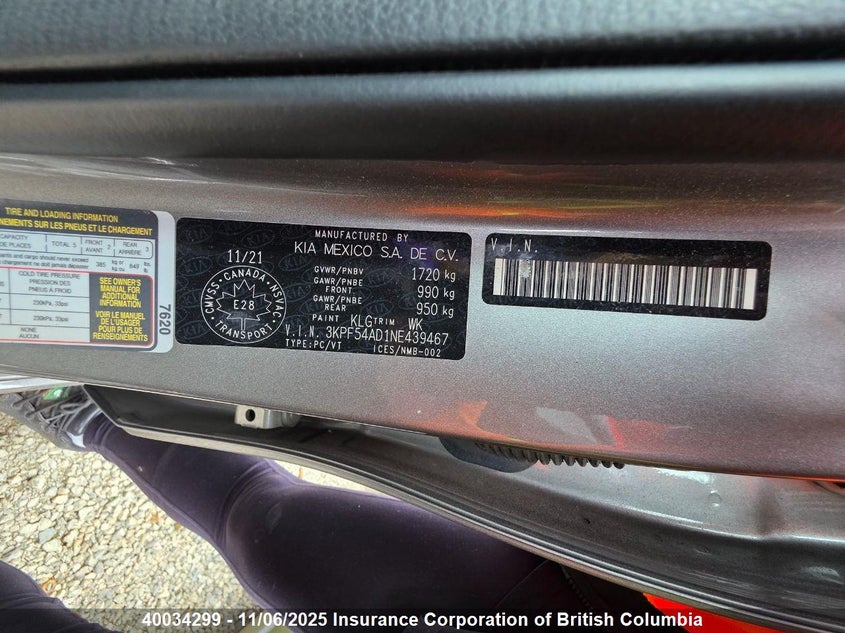 2022 Kia Forte VIN: 3KPF54AD1NE439467 Lot: 40034299