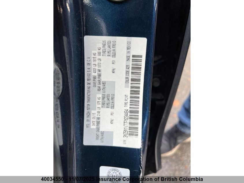 2015 Mazda 3 Touring VIN: 3MZBM1V77FM234454 Lot: 40034550