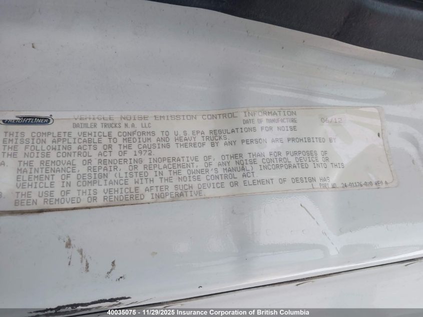 2013 Freightliner Cascadia 125 VIN: 1FUJGLDR8DLBZ9891 Lot: 40035075