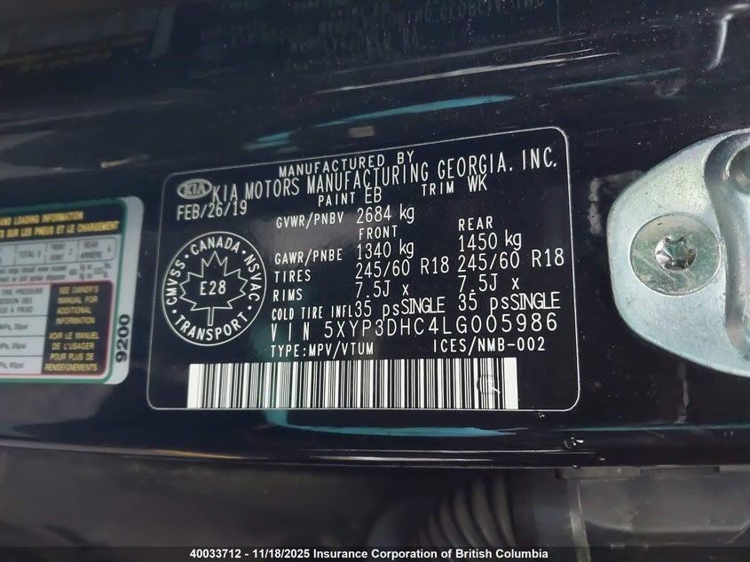 5XYP3DHC4LG005986 2020 KIA TELLURIDE photo no. 9