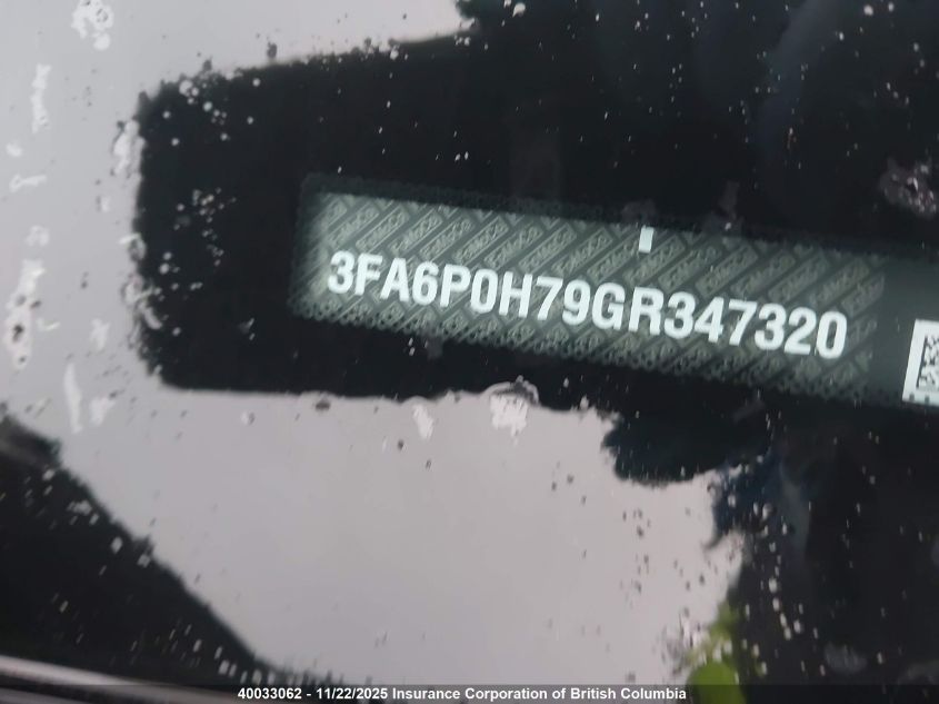 2016 Ford Fusion Se VIN: 3FA6P0H79GR347320 Lot: 40033062