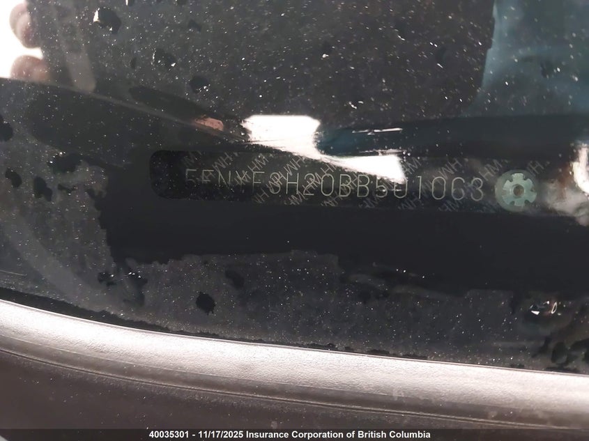 2011 Honda Pilot VIN: 5FNYF3H20BB501063 Lot: 40035301