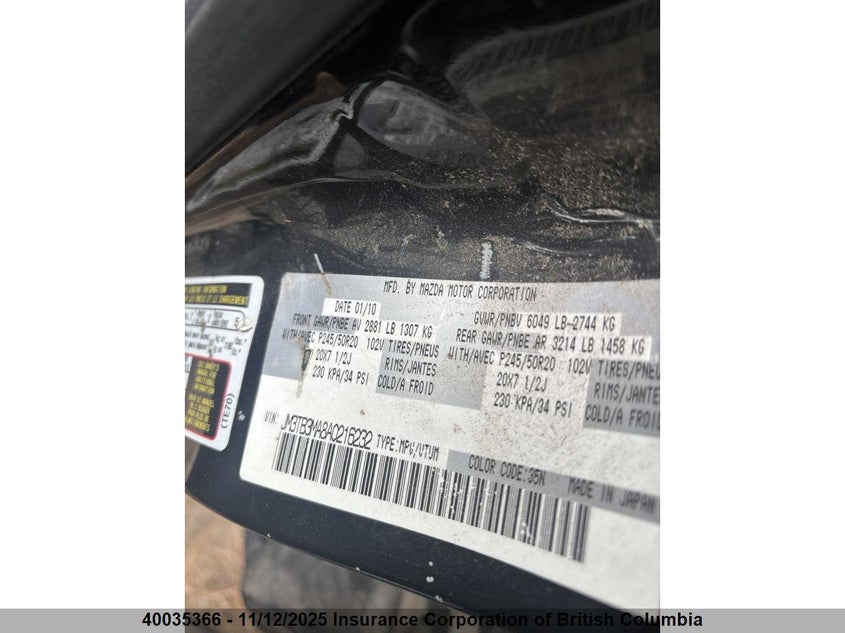 JM3TB3MA8A0216232 2010 MAZDA CX-9 photo no. 11