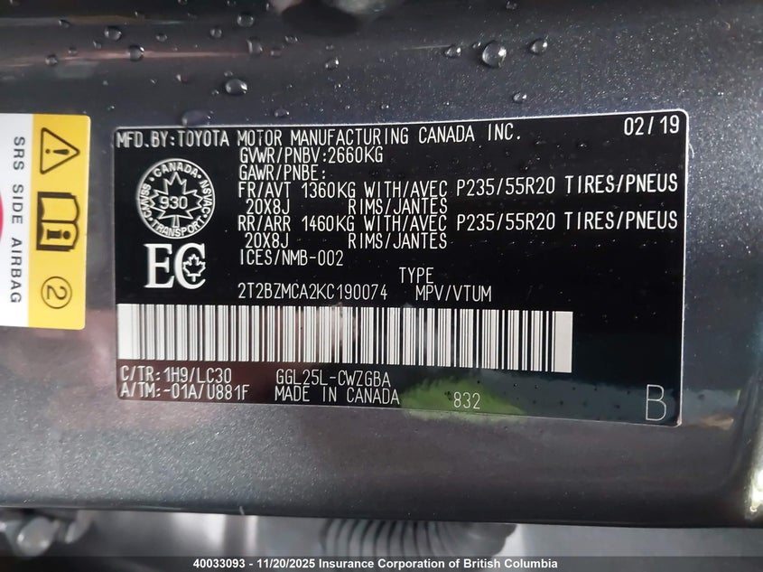 2T2BZMCA2KC190074 2019 LEXUS RX photo no. 9