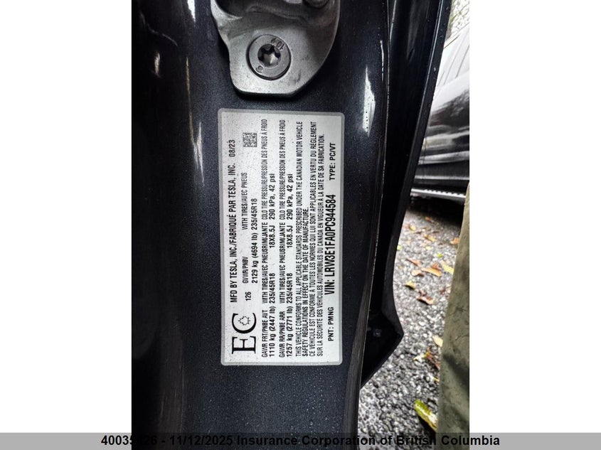 LRW3E1FA0PC944584 2023 TESLA MODEL 3 photo no. 6