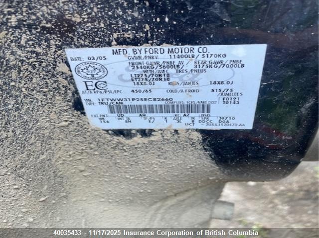 1FTWW31P25EC82660 2005 FORD F350 photo no. 16