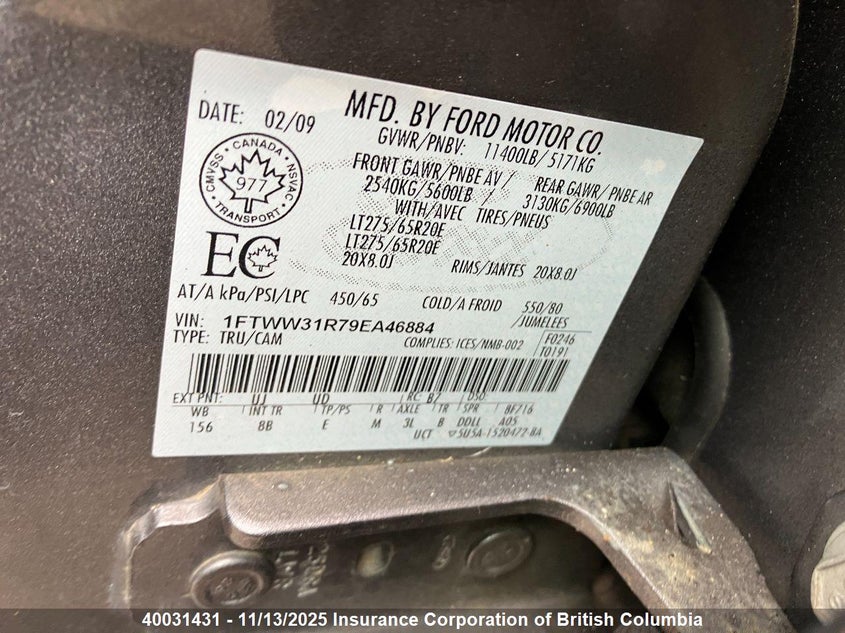 1FTWW31R79EA46884 2009 FORD F350 photo no. 5