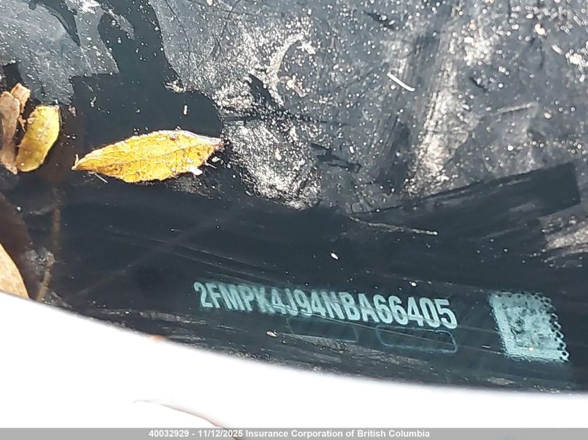 2022 Ford Edge Sel VIN: 2FMPK4J94NBA66405 Lot: 40032929