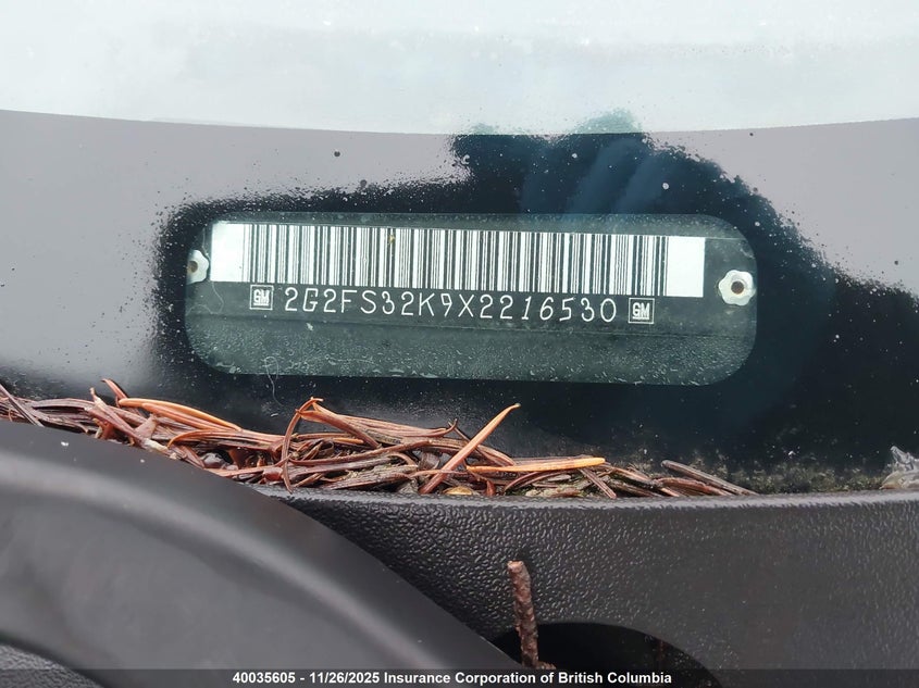 1999 Pontiac Firebird VIN: 2G2FS32K9X2216530 Lot: 40035605