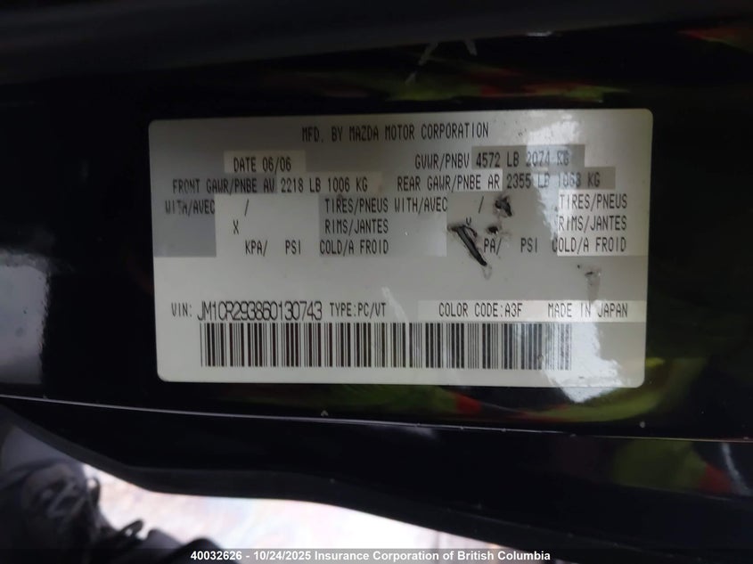 JM1CR293860130743 2006 MAZDA 5 photo no. 9