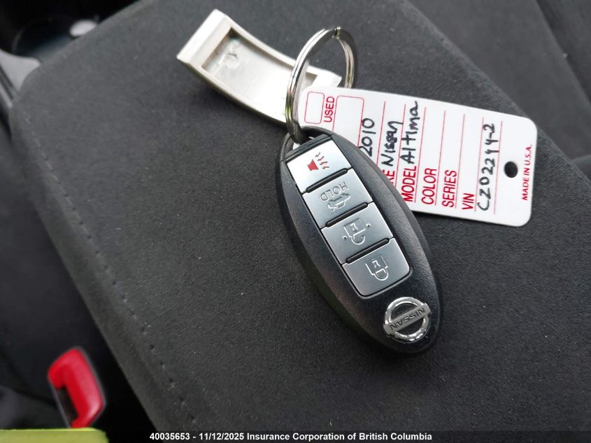 2010 Nissan Altima S VIN: 1N4AL2AP0AC161585 Lot: 40035653