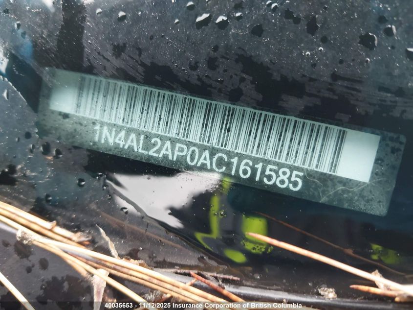 2010 Nissan Altima S VIN: 1N4AL2AP0AC161585 Lot: 40035653