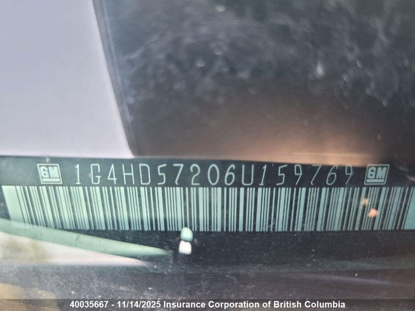 2006 Buick Lucerne Cxl VIN: 1G4HD57206U159769 Lot: 40035667