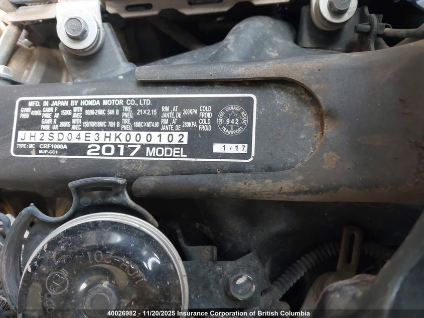 JH2SD04E3HK000102 2017 HONDA CRF photo no. 10