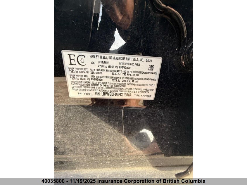 LRWYGDFD3PC019048 2023 TESLA MODEL Y photo no. 5