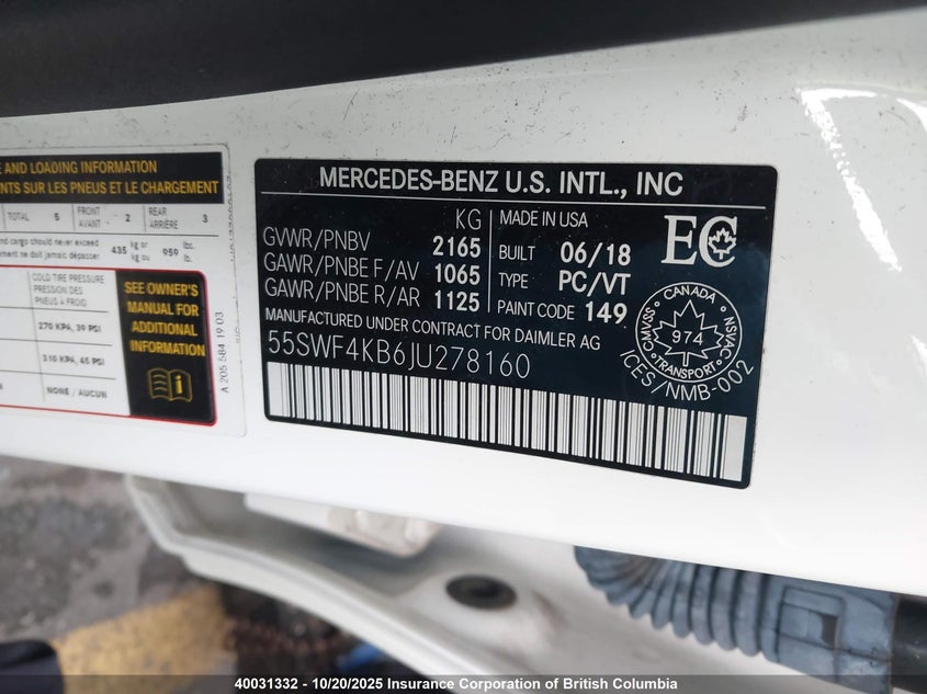 55SWF4KB6JU278160 2018 MERCEDES-BENZ C-KLASSE photo no. 9