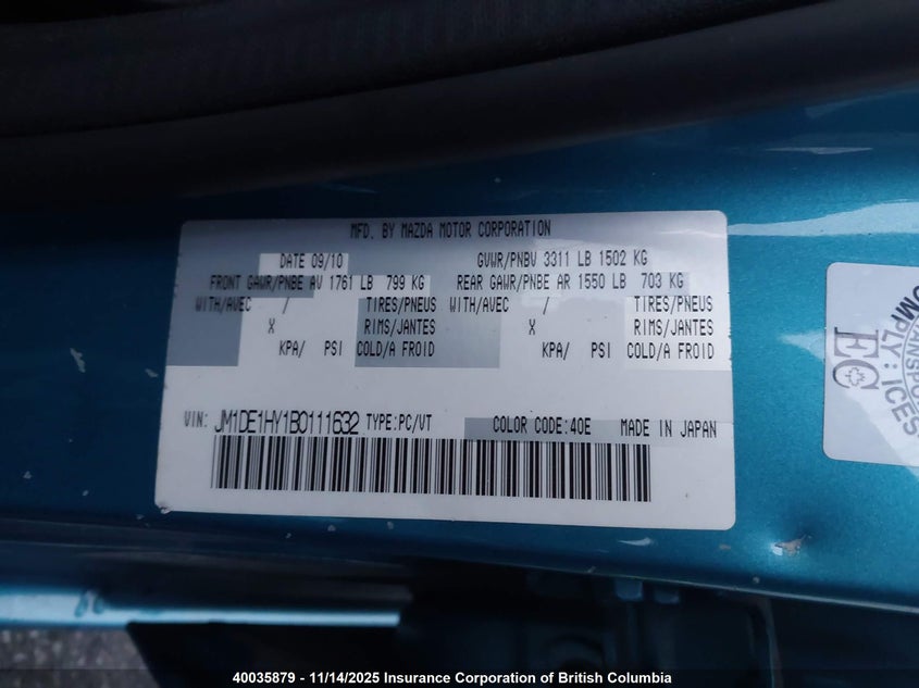 JM1DE1HY1B0111632 2011 MAZDA 2 photo no. 9