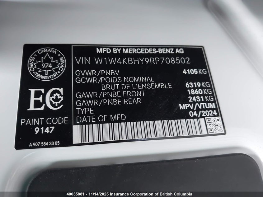 W1W4KBHY9RP708502 2024 MERCEDES-BENZ SPRINTER photo no. 9