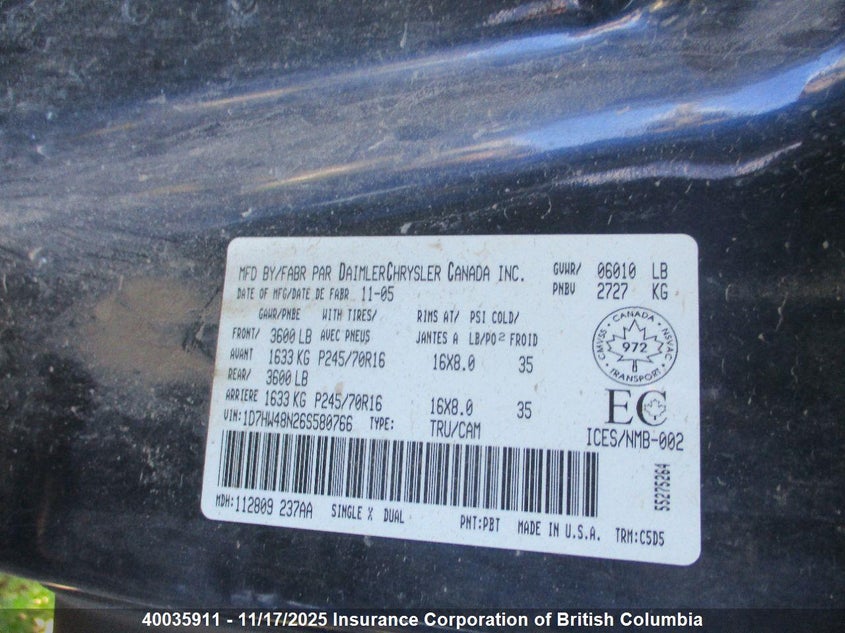 1D7HW48N26S580766 2006 DODGE DAKOTA photo no. 10