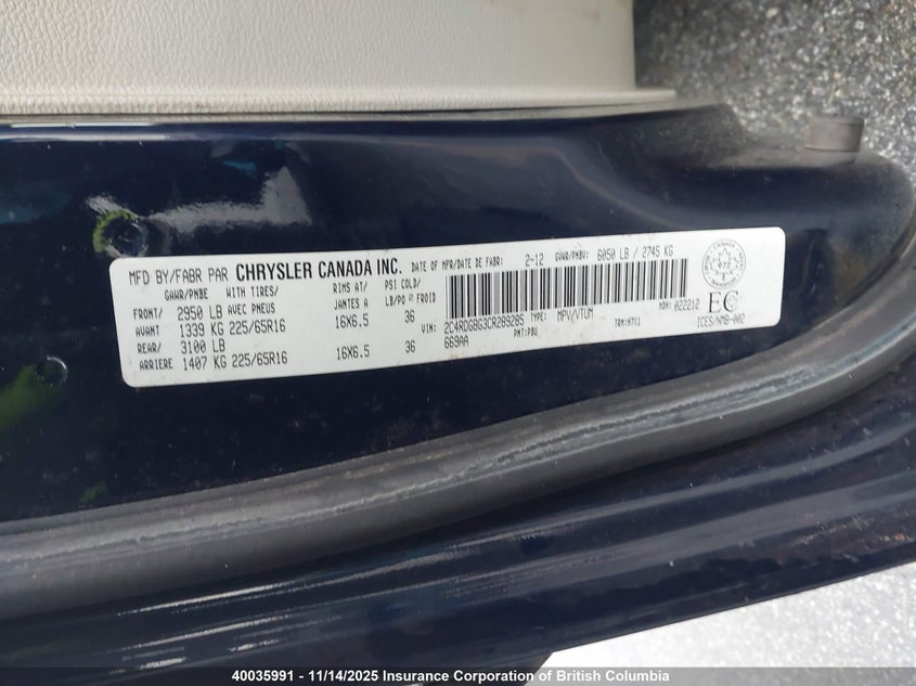 2C4RDGBG3CR289285 2012 DODGE CARAVAN photo no. 9