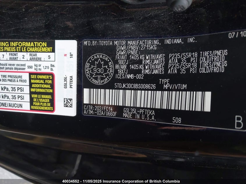 5TDJK3DC8BS008626 2011 TOYOTA SIENNA photo no. 18