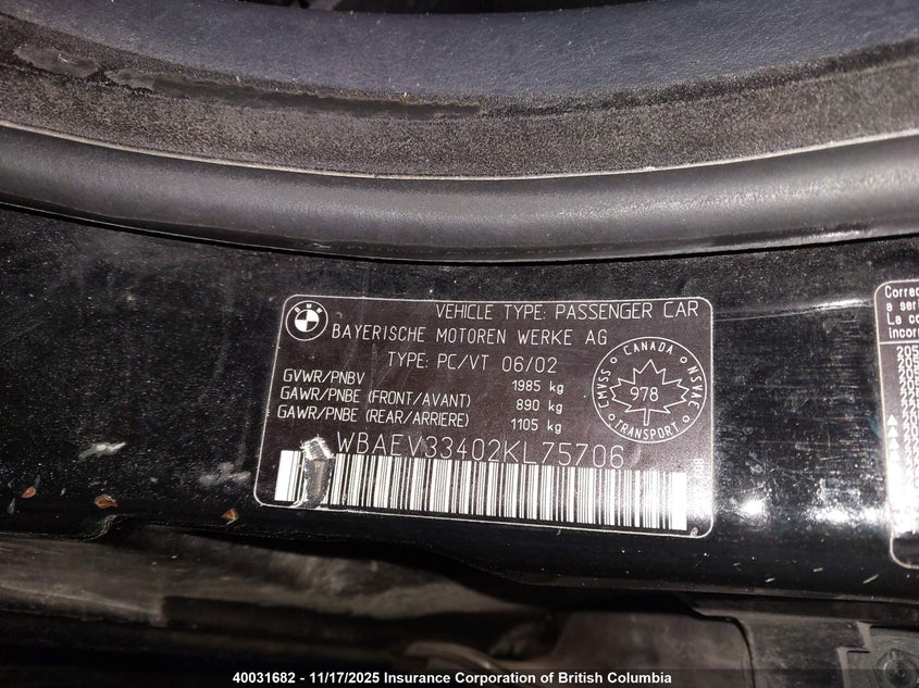 WBAEV33402KL75706 2002 BMW 3ER photo no. 9