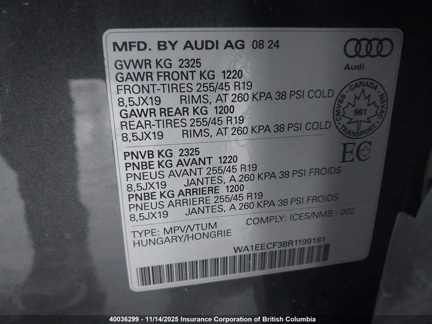 WA1EECF38R1199181 2024 AUDI Q3 photo no. 9