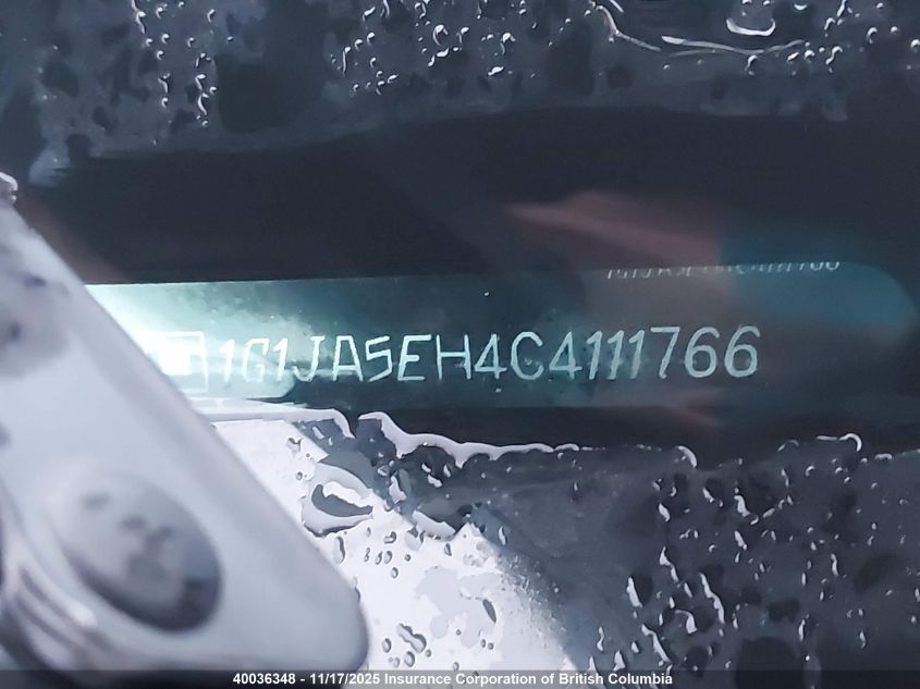 2012 Chevrolet Sonic VIN: 1G1JA5EH4C4111766 Lot: 40036348