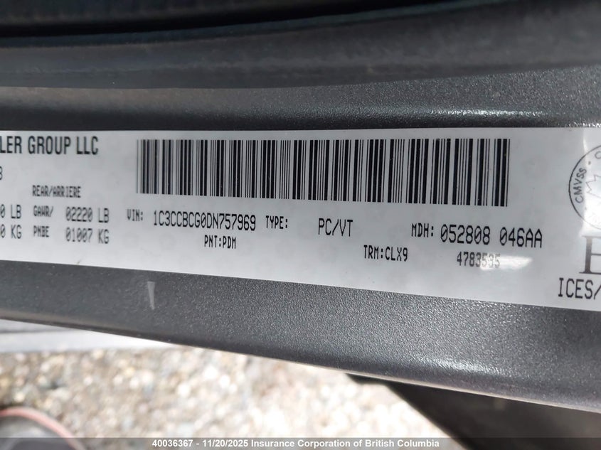 1C3CCBCG0DN757969 2013 CHRYSLER 200 photo no. 9