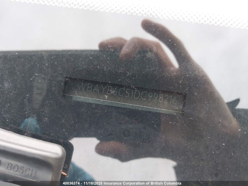 2013 BMW 750I VIN: WBAYB6C51DC998216 Lot: 40036374