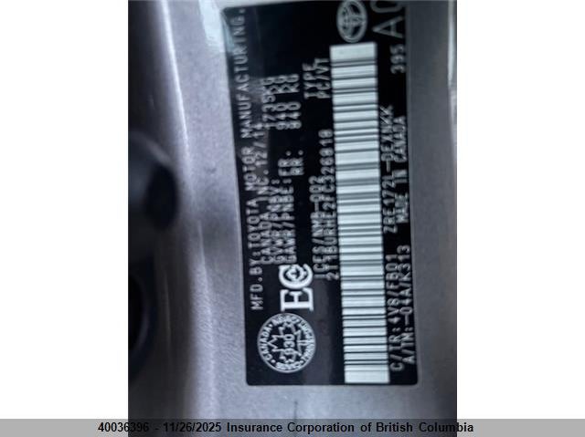 2015 Toyota Corolla Le VIN: 2T1BURHE2FC326818 Lot: 40036396