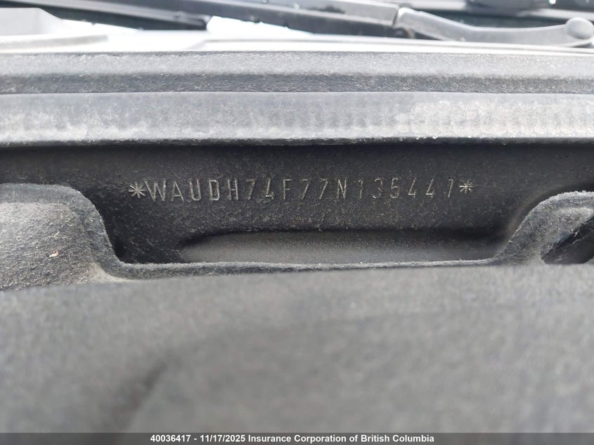 2007 Audi A6 VIN: WAUDH74F77N135441 Lot: 40036417