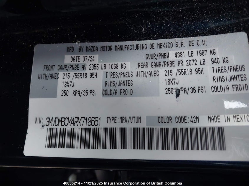 3MVDMBCM4RM718661 2024 MAZDA CX-30 photo no. 9