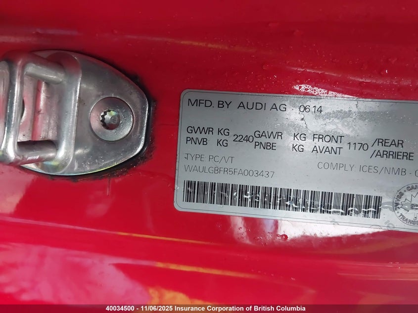 WAULGBFR5FA003437 2015 AUDI S5 photo no. 9
