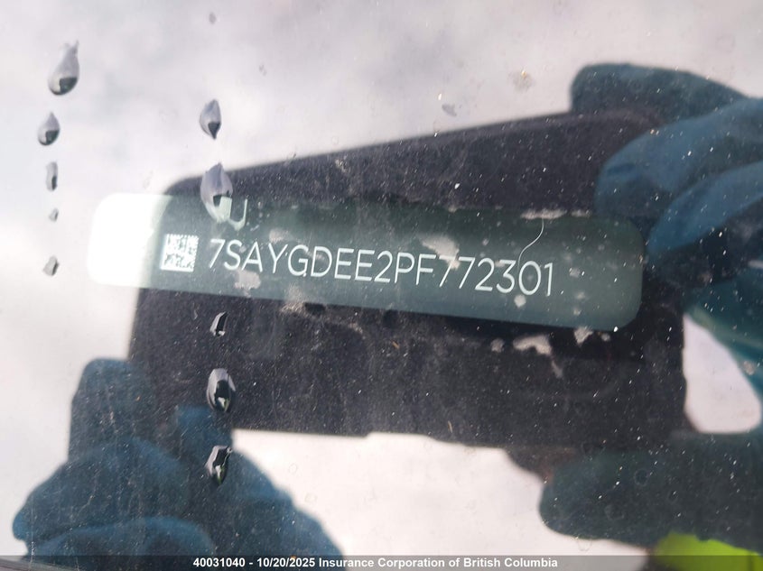 2023 Tesla Model Y VIN: 7SAYGDEE2PF772301 Lot: 40031040