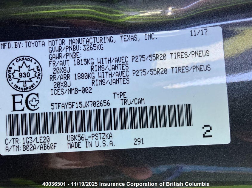 5TFAY5F15JX702656 2018 TOYOTA TUNDRA photo no. 7