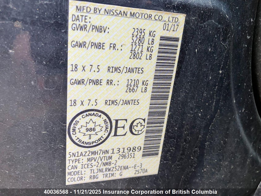 5N1AZ2MH7HN131989 2017 NISSAN MURANO photo no. 6
