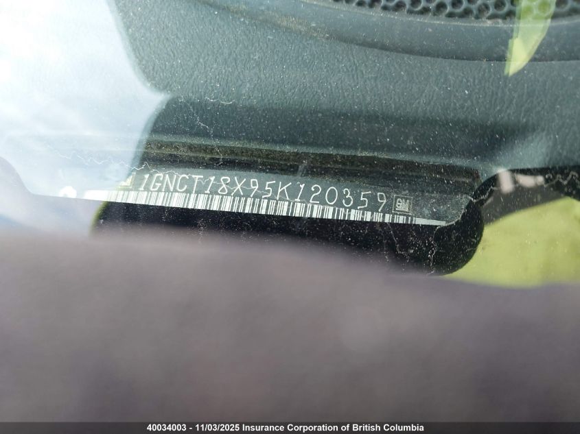 2005 Chevrolet Blazer VIN: 1GNCT18X95K120359 Lot: 40034003