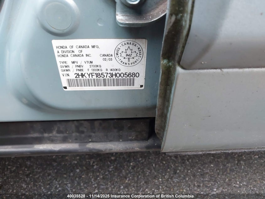2HKYF18573H005680 2003 HONDA PILOT photo no. 9