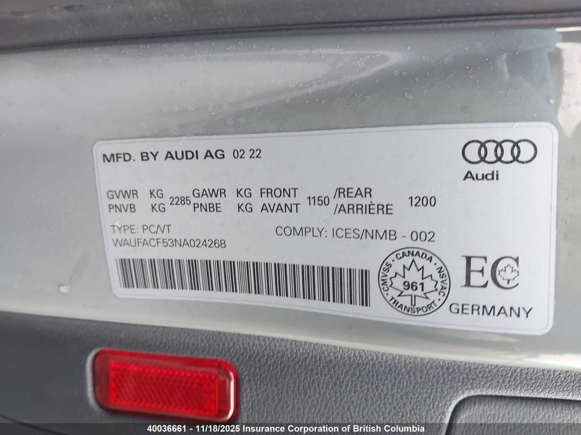 WAUFACF53NA024268 2022 AUDI A5 photo no. 9