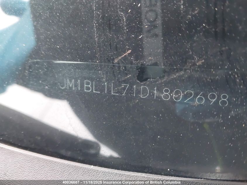 2013 Mazda 3 I VIN: JM1BL1L71D1802698 Lot: 40036687