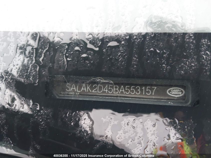 2011 Land Rover Lr4 Hse Luxury VIN: SALAK2D45BA553157 Lot: 40036355