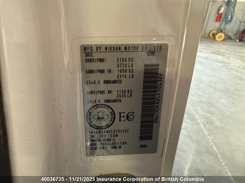 3N6CM0KN2LK701322 2020 NISSAN NV200 photo no. 21